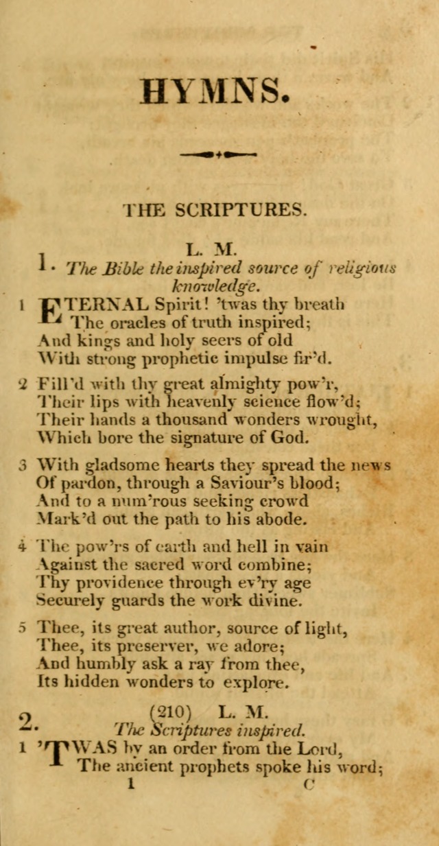 Hymns, Selected and Original: for public and private worship (1st ed.) page 1