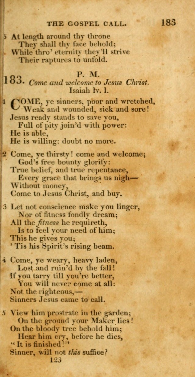 Hymns, Selected and Original: for public and private worship (1st ed.) page 123
