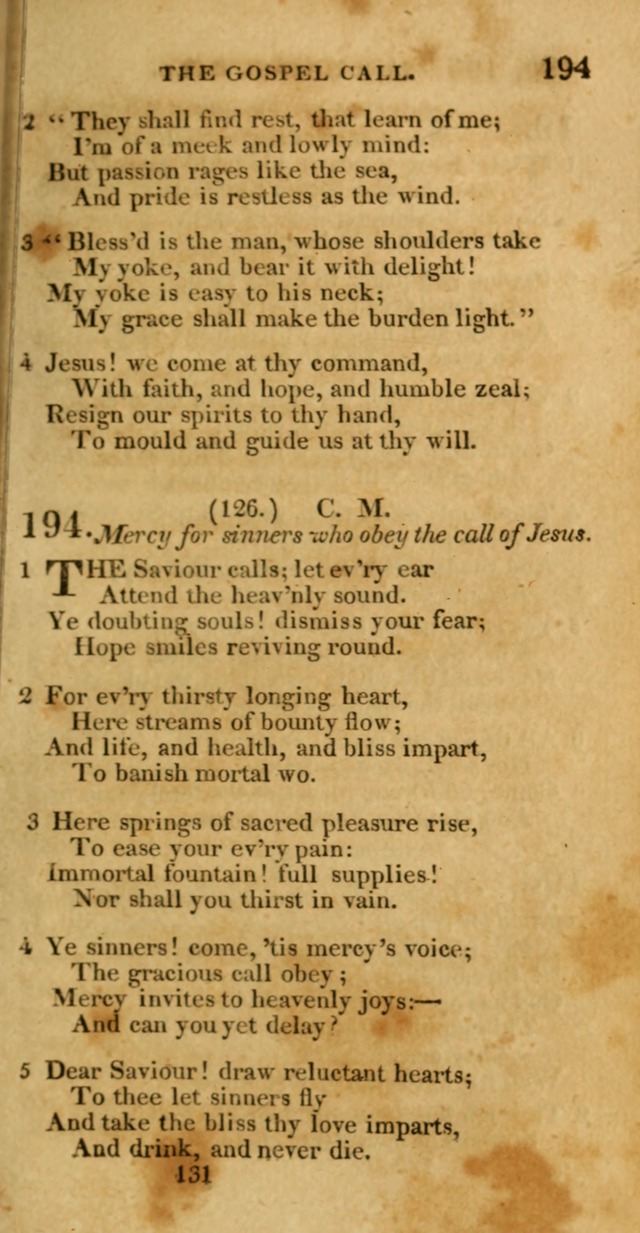 Hymns, Selected and Original: for public and private worship (1st ed.) page 131