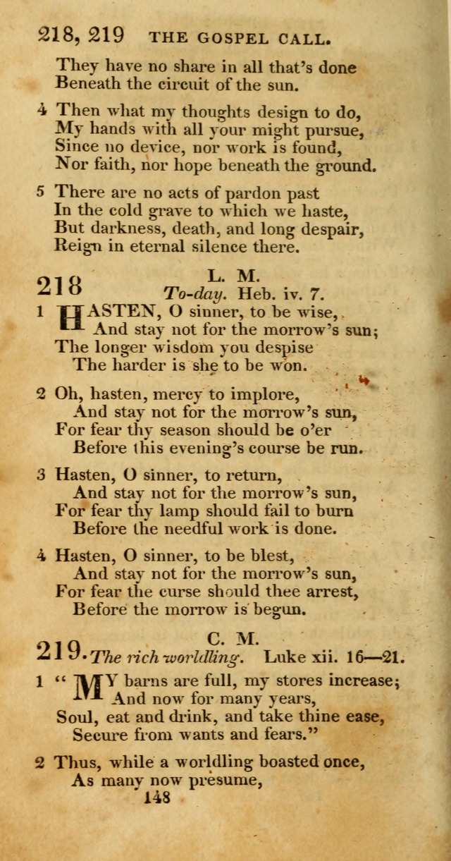 Hymns, Selected and Original: for public and private worship (1st ed.) page 148