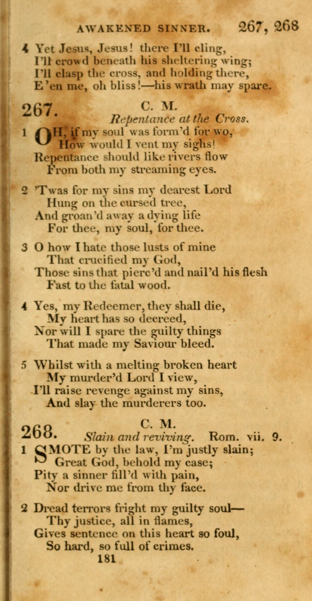 Hymns, Selected and Original: for public and private worship (1st ed.) page 181