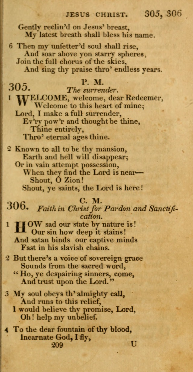 Hymns, Selected and Original: for public and private worship (1st ed.) page 209