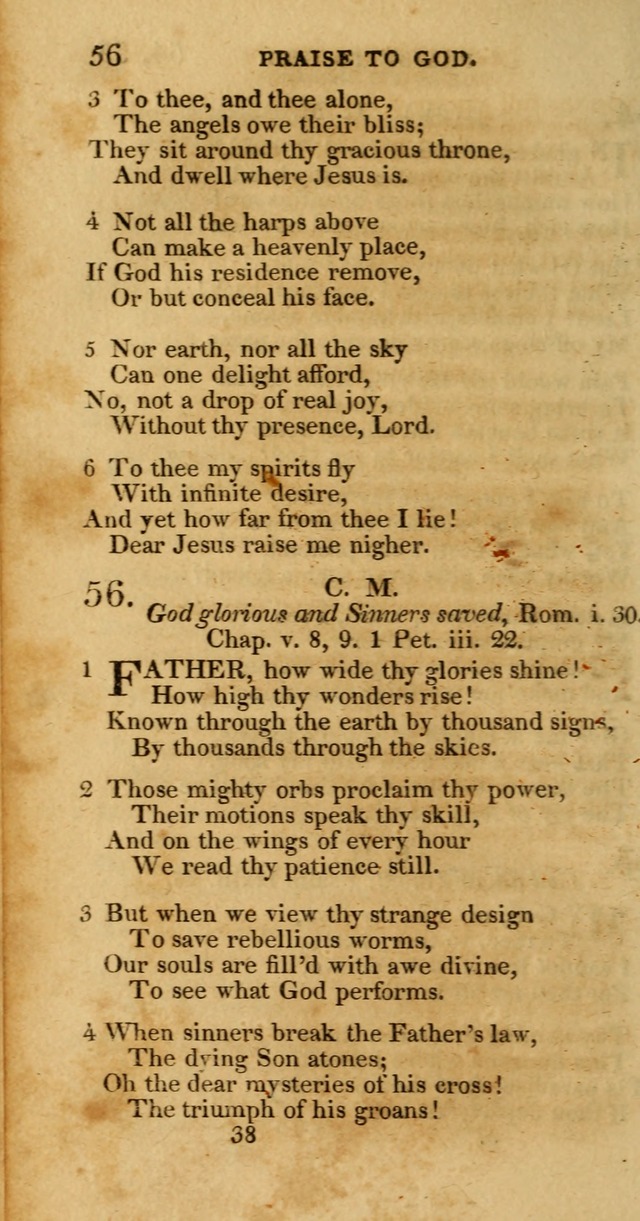 Hymns, Selected and Original: for public and private worship (1st ed.) page 38
