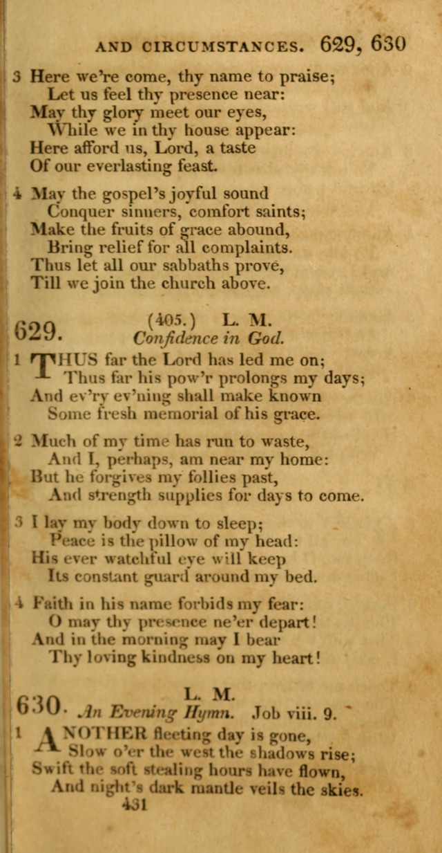 Hymns, Selected and Original: for public and private worship (1st ed.) page 431