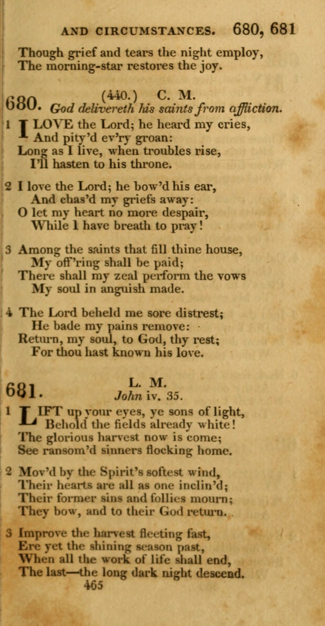 Hymns, Selected and Original: for public and private worship (1st ed.) page 465