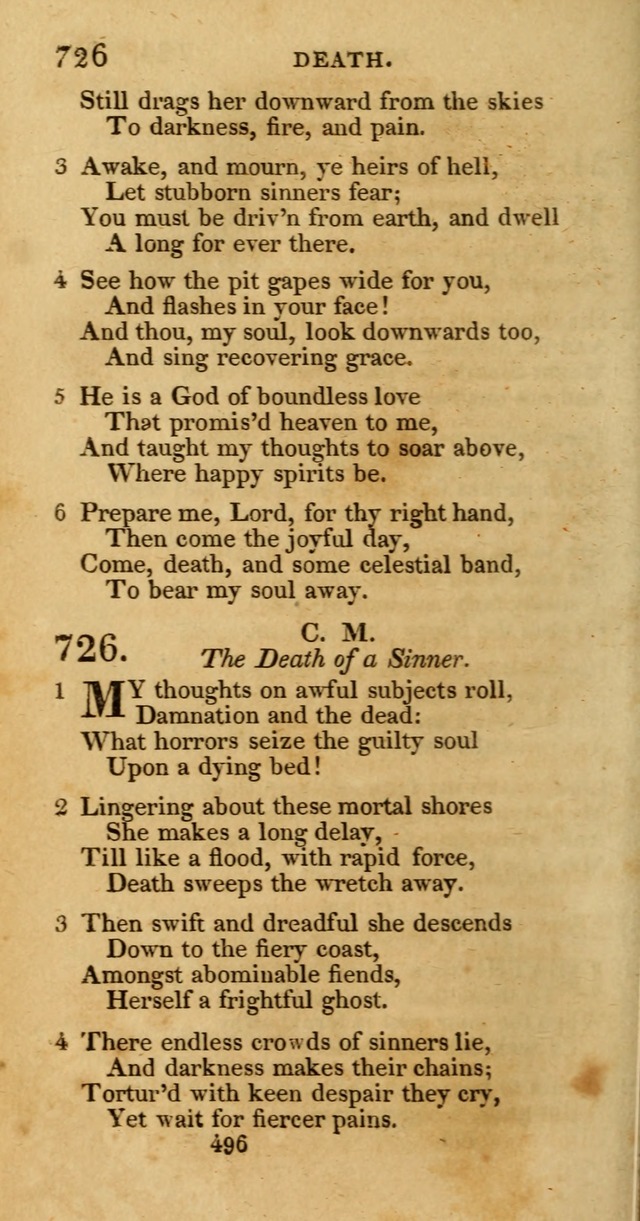 Hymns, Selected and Original: for public and private worship (1st ed.) page 496