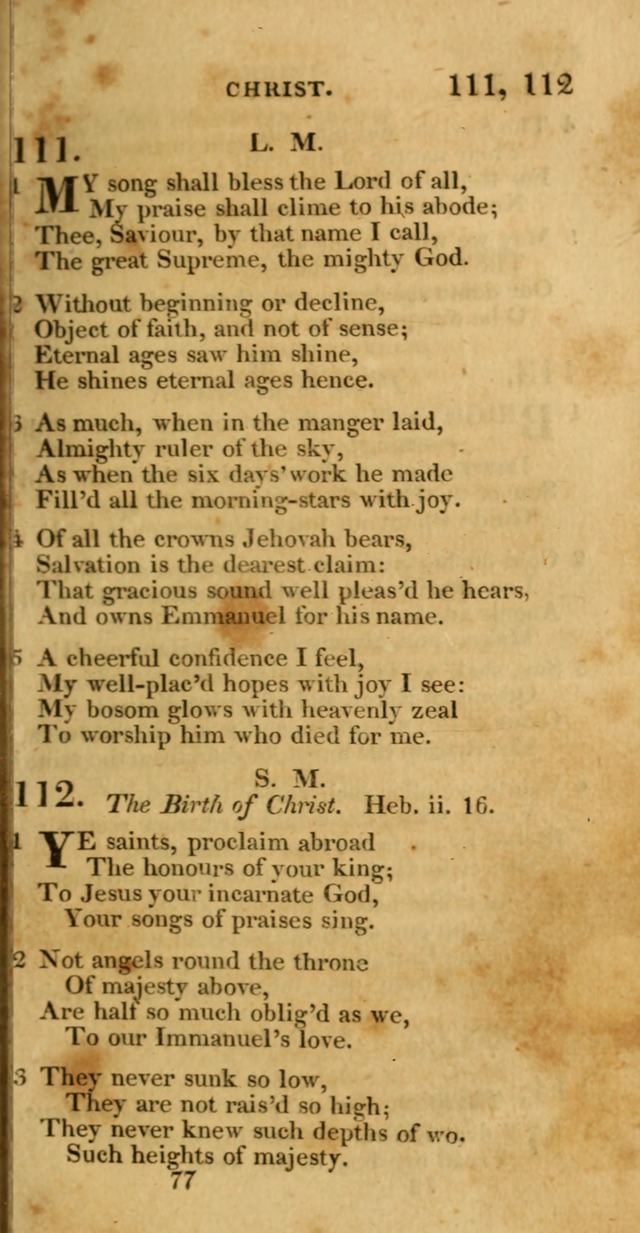 Hymns, Selected and Original: for public and private worship (1st ed.) page 77
