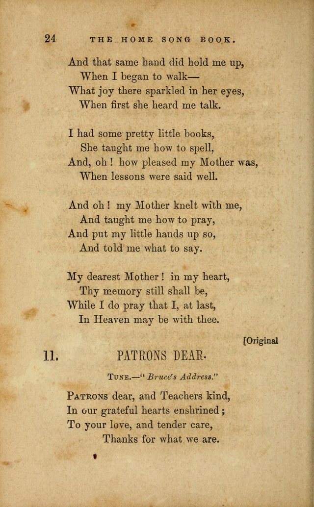Home Song Book, prepared for the use of the Children of the Home for the Friendless page 12