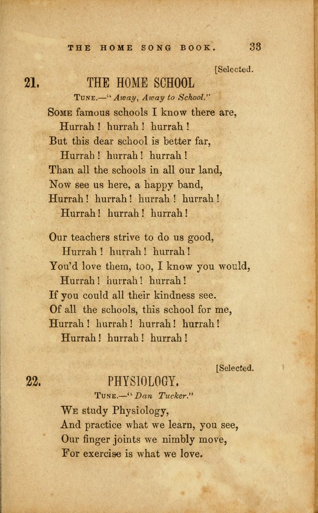 Home Song Book, prepared for the use of the Children of the Home for the Friendless page 21