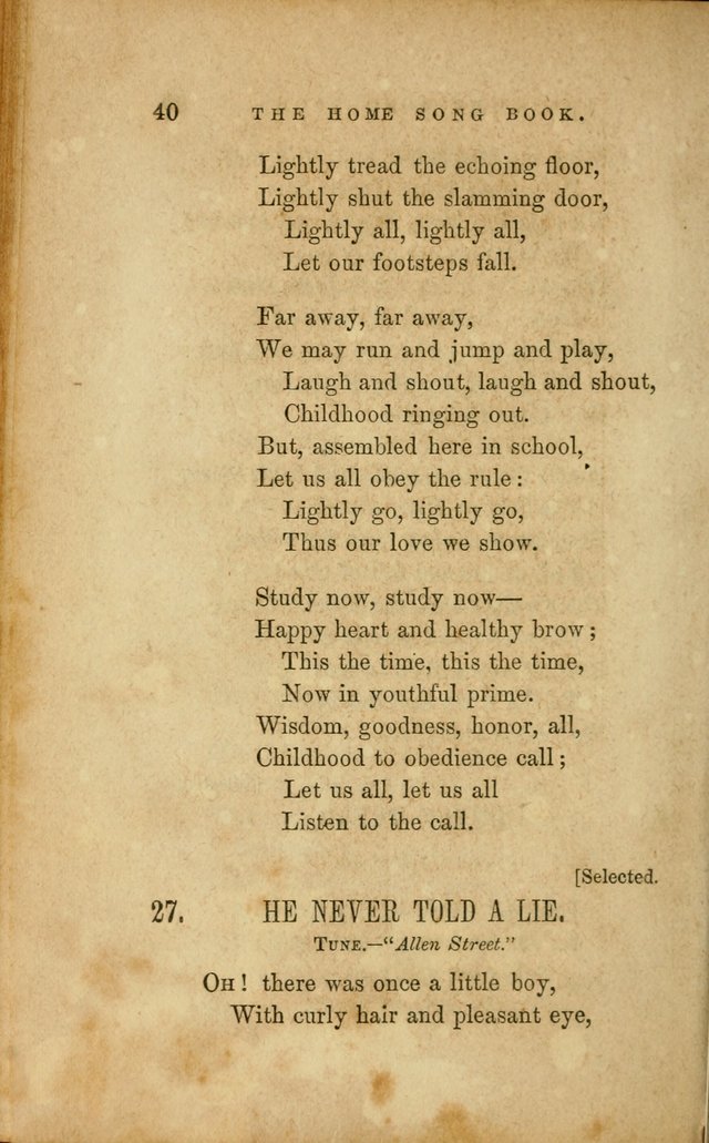 Home Song Book, prepared for the use of the Children of the Home for the Friendless page 28