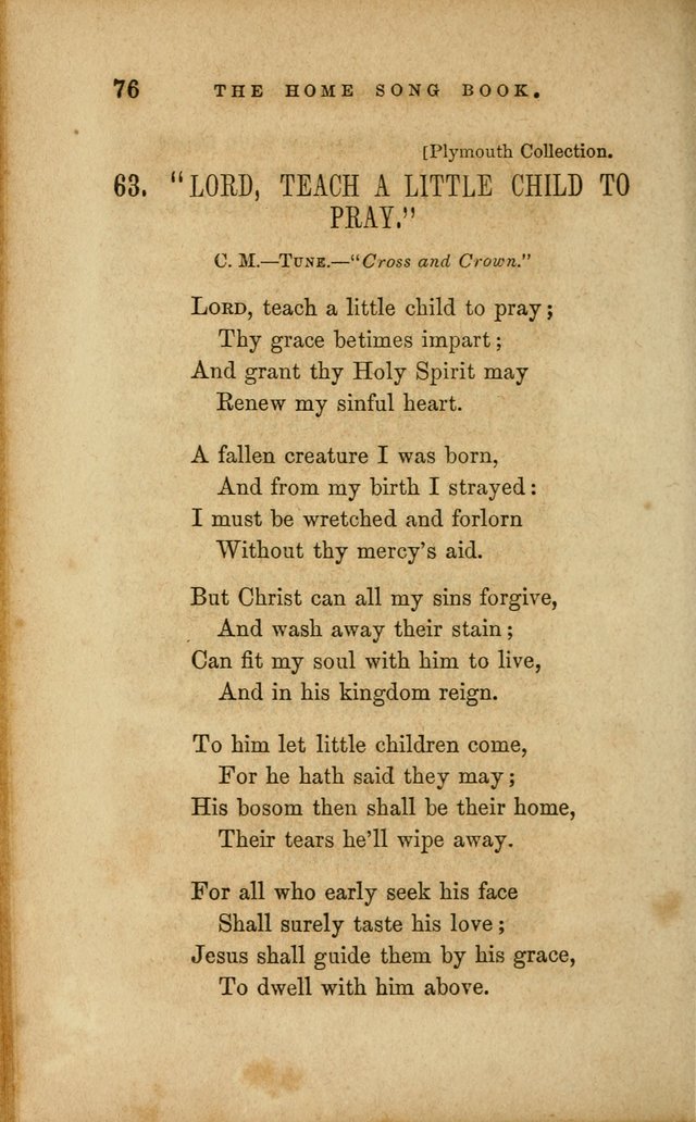 Home Song Book, prepared for the use of the Children of the Home for the Friendless page 64