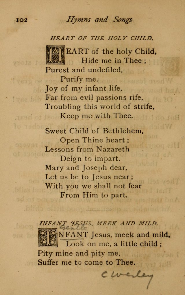 Hymns and Songs for Catholic Children page 102