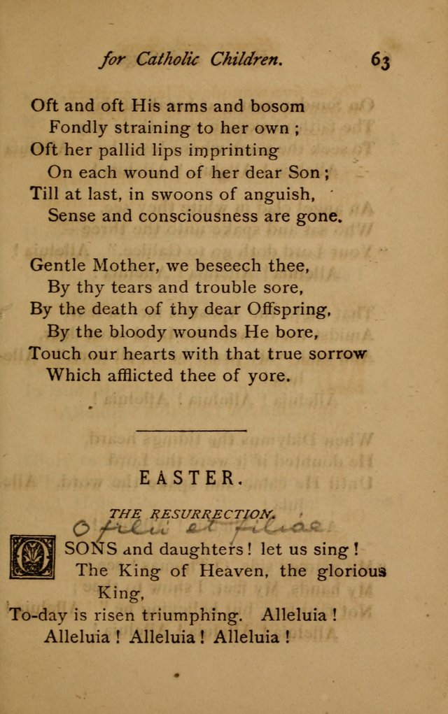 Hymns and Songs for Catholic Children page 63