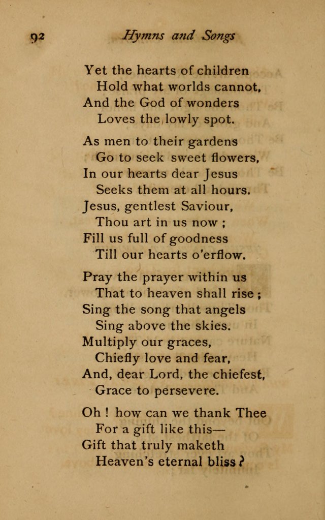 Hymns and Songs for Catholic Children page 92