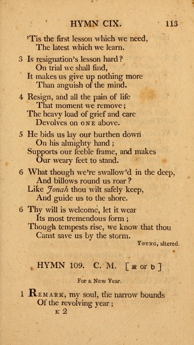 Hymns, Selected from the Most Approved Authors, for the use of Trinity Church, Boston page 114