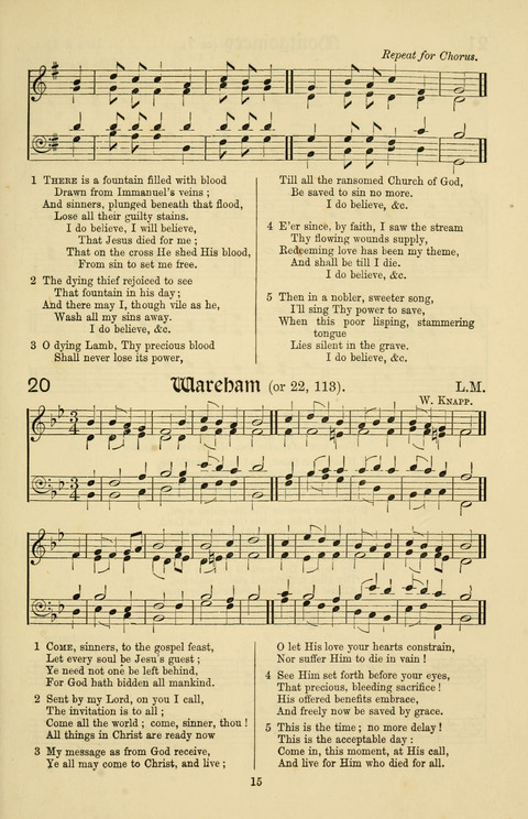 Hymns and Songs: for Mission Services and Conventions, with tunes (Enlarged ed.) page 15