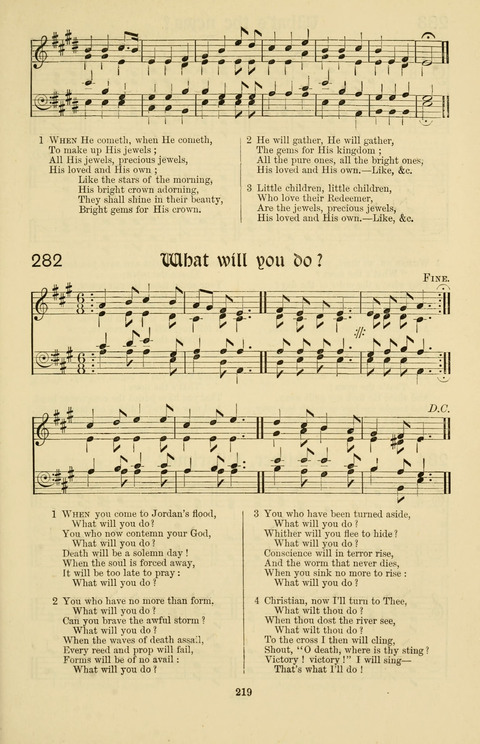 Hymns and Songs: for Mission Services and Conventions, with tunes (Enlarged ed.) page 219