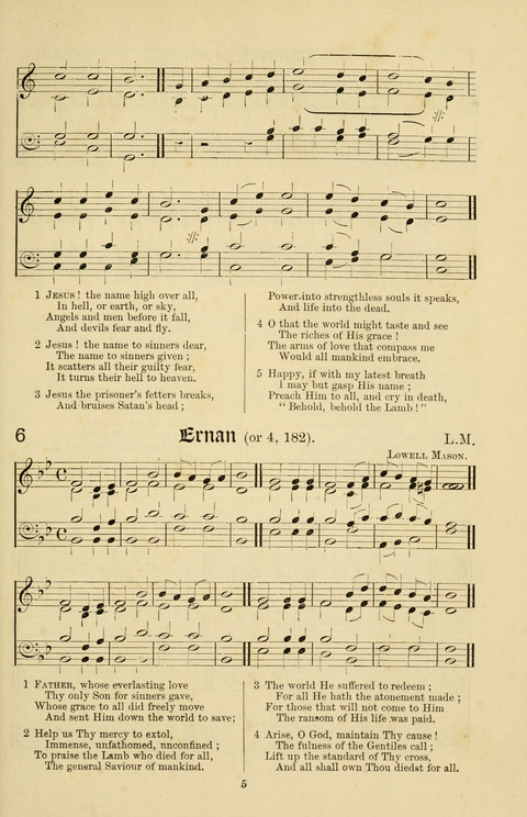 Hymns and Songs: for Mission Services and Conventions, with tunes (Enlarged ed.) page 5
