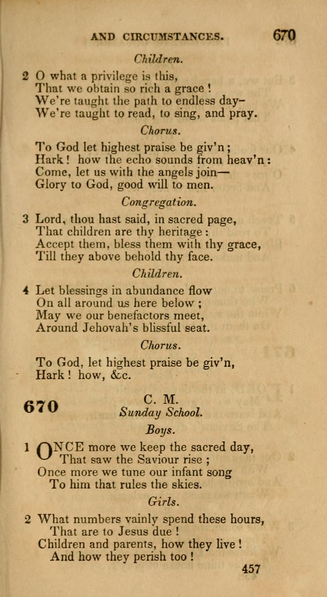 Hymns: selected and original, for public and private worship (30th ed.) page 457