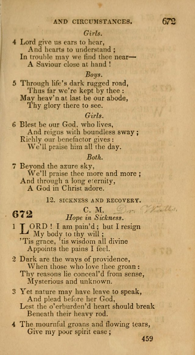 Hymns: selected and original, for public and private worship (30th ed.) page 459