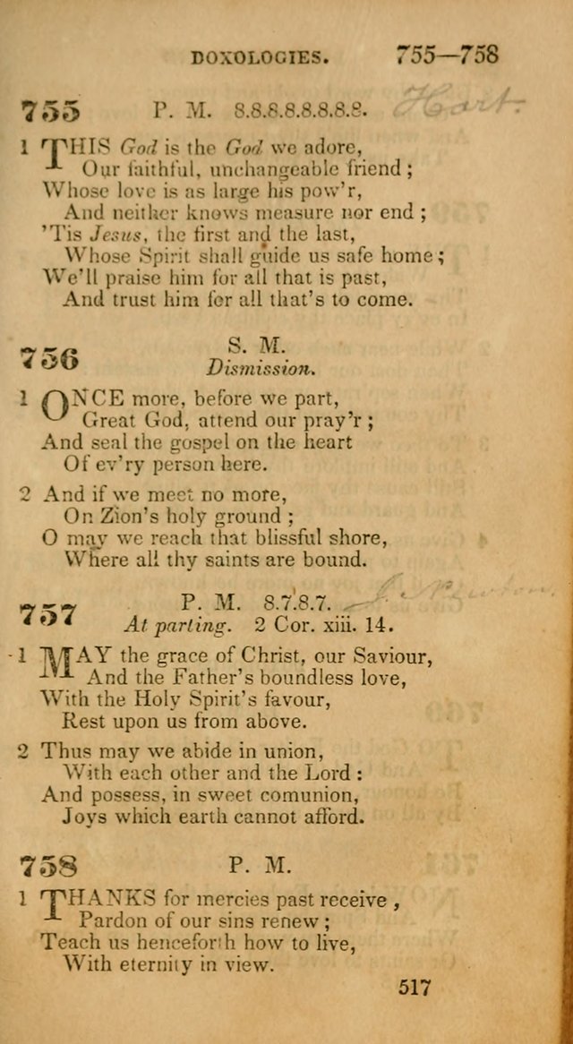 Hymns: selected and original, for public and private worship (30th ed.) page 517