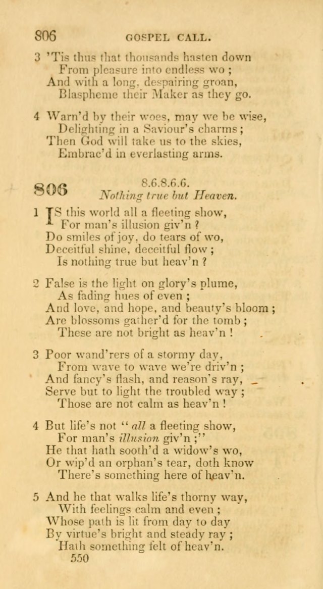 Hymns: selected and original, for public and private worship (30th ed.) page 550