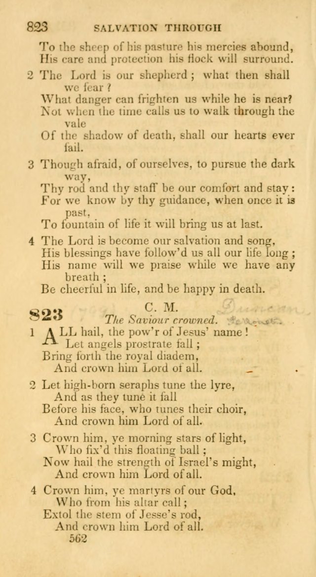 Hymns: selected and original, for public and private worship (30th ed.) page 562