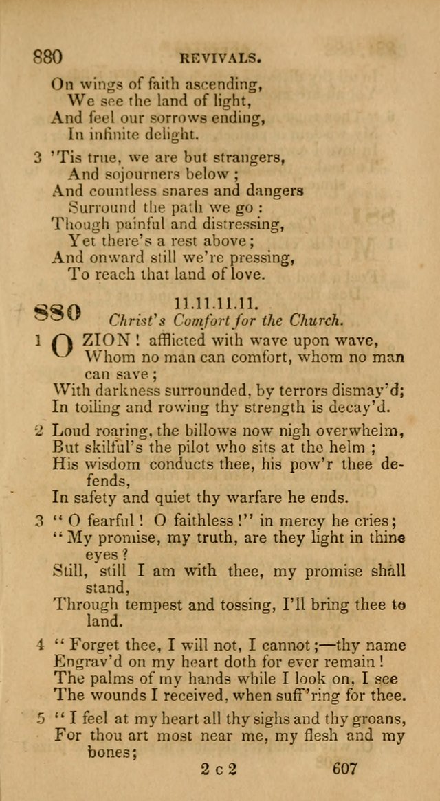 Hymns: selected and original, for public and private worship (30th ed.) page 607