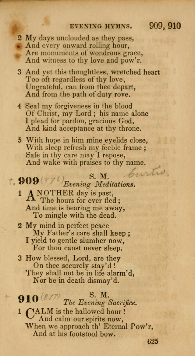 Hymns: selected and original, for public and private worship (30th ed.) page 625