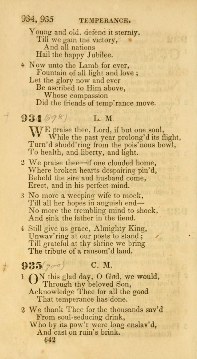 Hymns: selected and original, for public and private worship (30th ed.) page 642