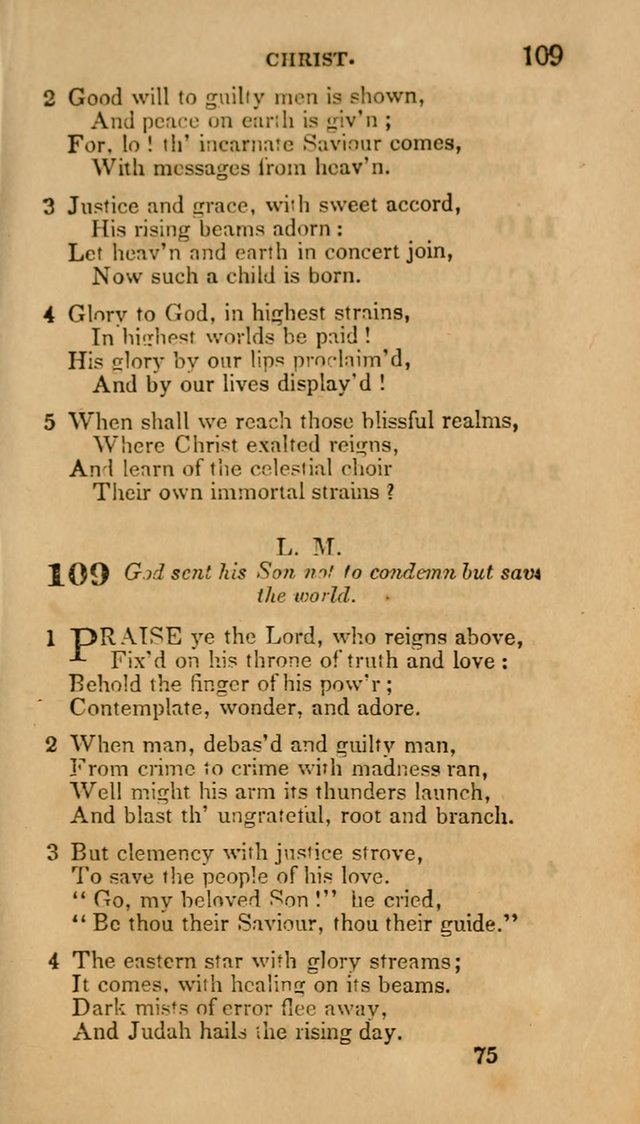 Hymns: selected and original, for public and private worship (30th ed.) page 75