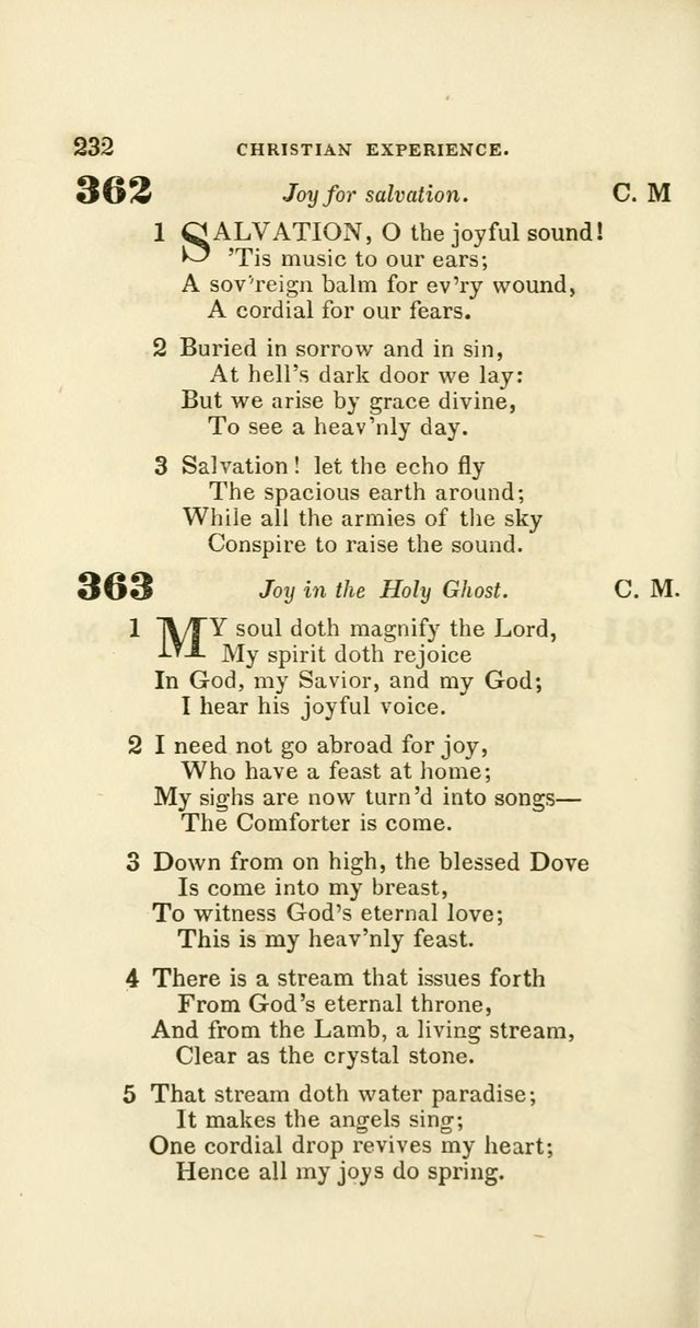 Hymns: selected and original, for public and private worship (60th ed., 1st rev. ed.) page 232