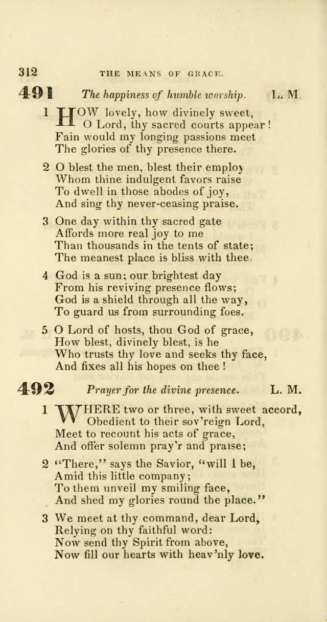 Hymns: selected and original, for public and private worship (60th ed., 1st rev. ed.) page 312