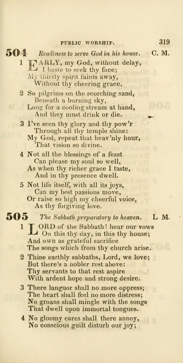 Hymns: selected and original, for public and private worship (60th ed., 1st rev. ed.) page 319