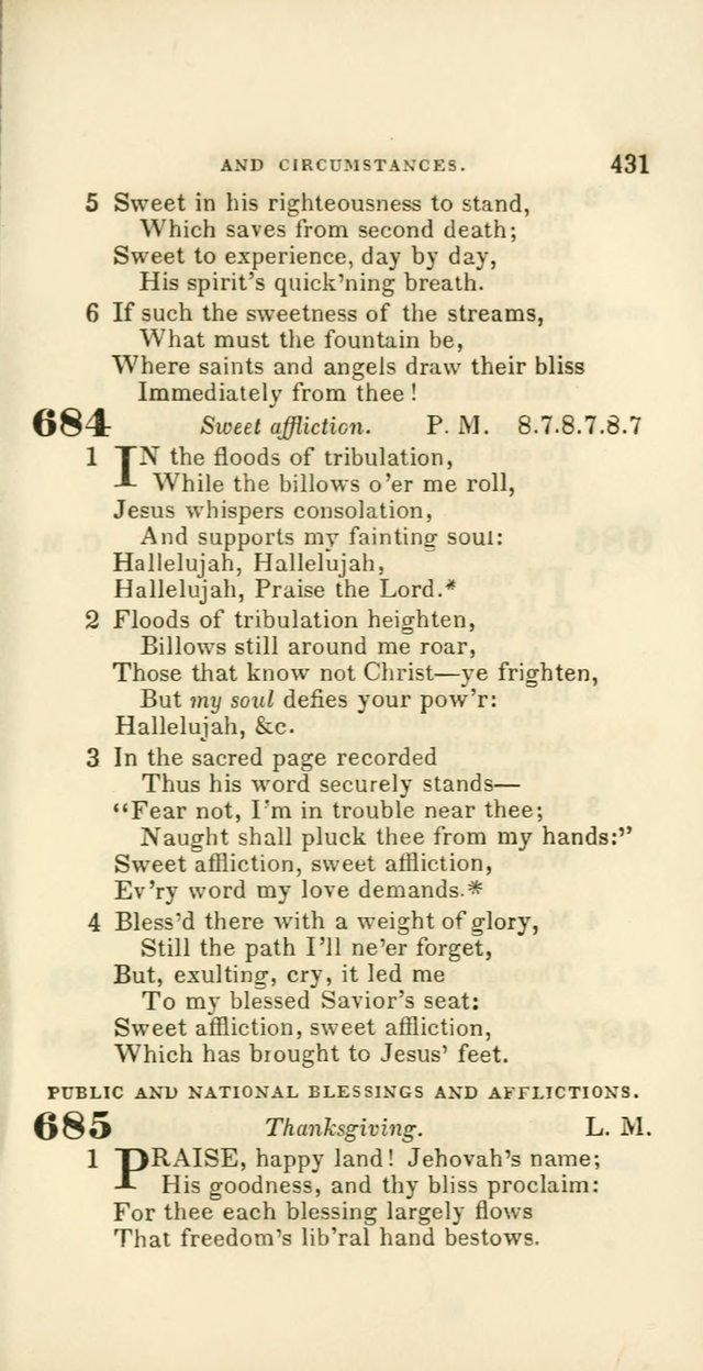 Hymns: selected and original, for public and private worship (60th ed., 1st rev. ed.) page 431
