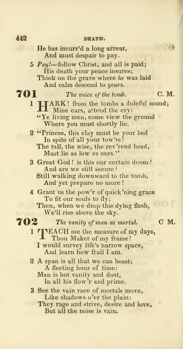 Hymns: selected and original, for public and private worship (60th ed., 1st rev. ed.) page 442