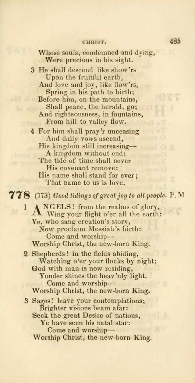 Hymns: selected and original, for public and private worship (60th ed., 1st rev. ed.) page 485