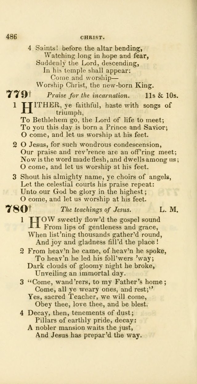 Hymns: selected and original, for public and private worship (60th ed., 1st rev. ed.) page 486