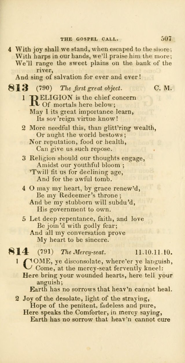 Hymns: selected and original, for public and private worship (60th ed., 1st rev. ed.) page 507