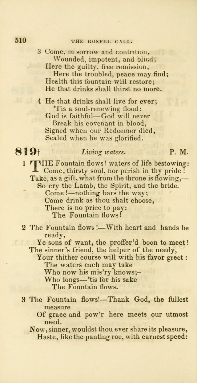 Hymns: selected and original, for public and private worship (60th ed., 1st rev. ed.) page 510