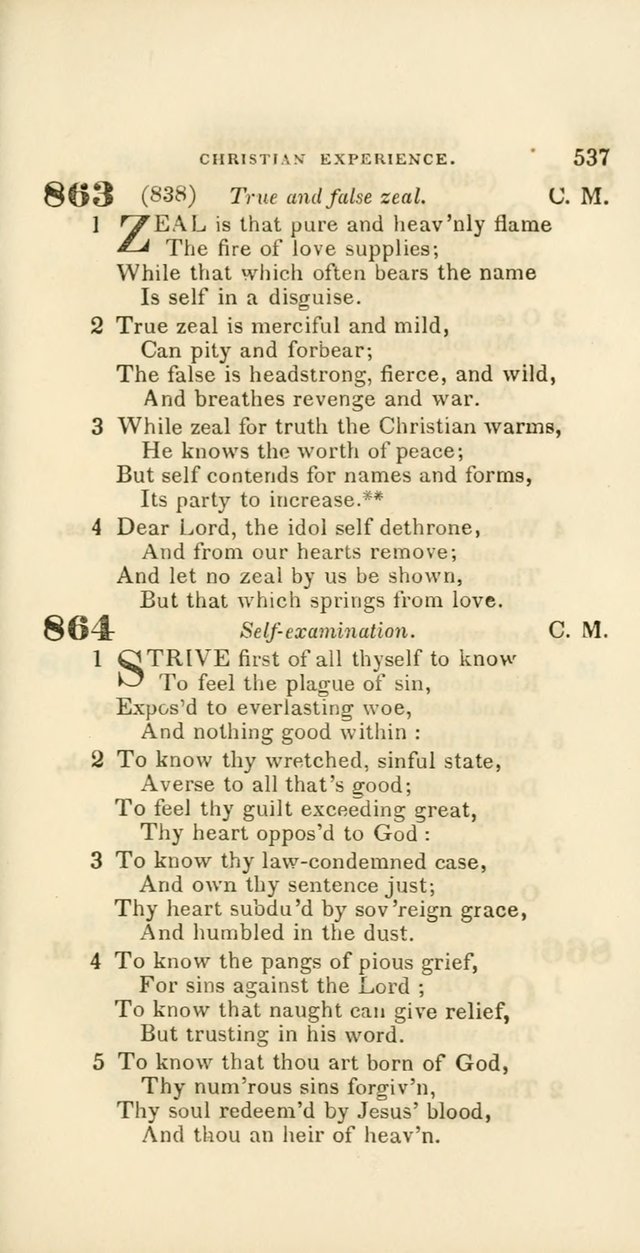 Hymns: selected and original, for public and private worship (60th ed., 1st rev. ed.) page 537