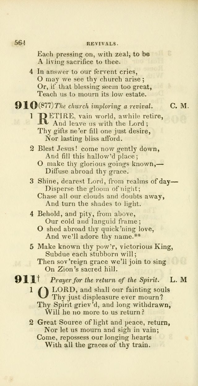 Hymns: selected and original, for public and private worship (60th ed., 1st rev. ed.) page 564