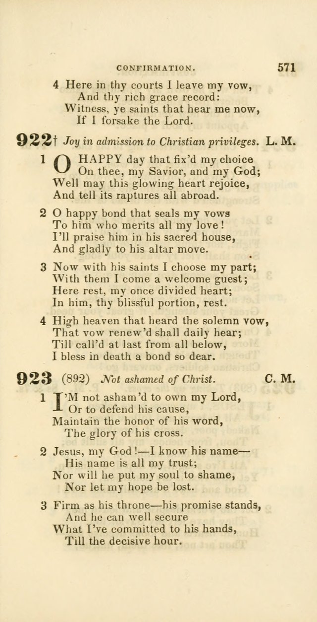 Hymns: selected and original, for public and private worship (60th ed., 1st rev. ed.) page 571