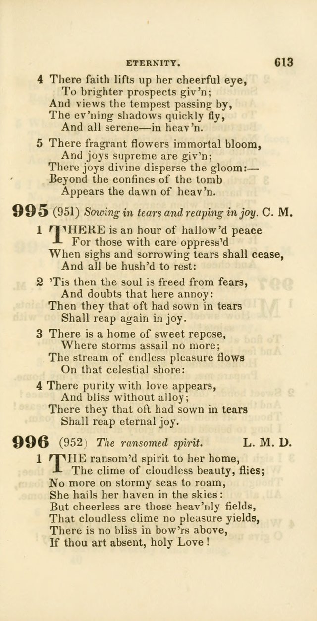 Hymns: selected and original, for public and private worship (60th ed., 1st rev. ed.) page 613