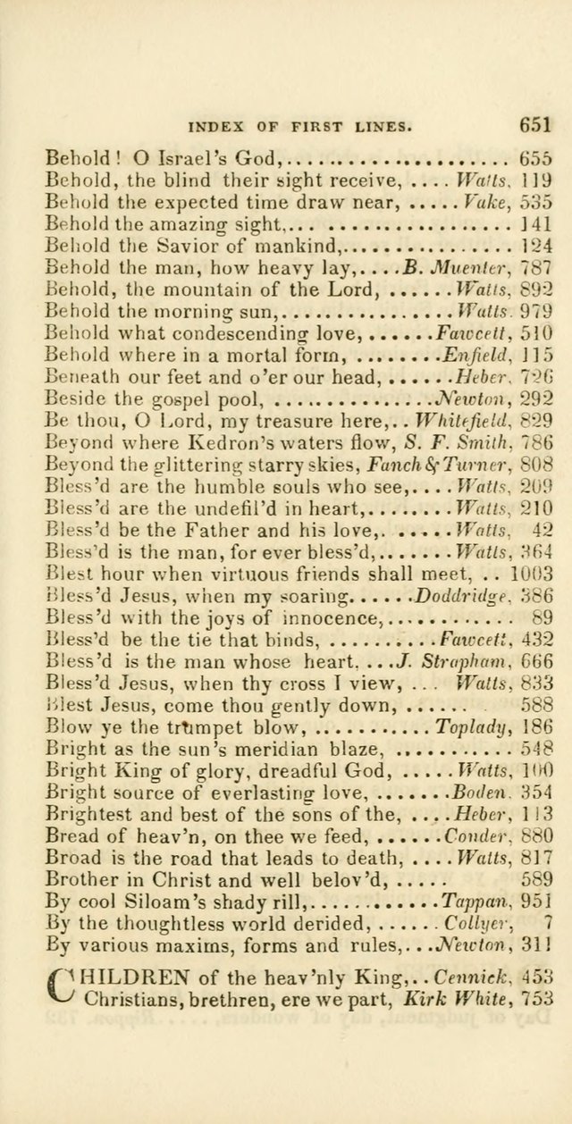 Hymns: selected and original, for public and private worship (60th ed., 1st rev. ed.) page 651