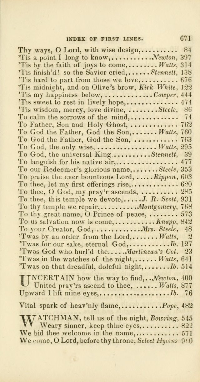 Hymns: selected and original, for public and private worship (60th ed., 1st rev. ed.) page 671