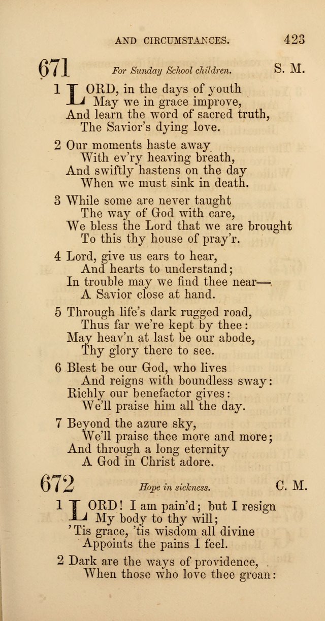 Hymns: selected and original, for public and  private worship (4th ed. 3rd rev. ed.) page 447