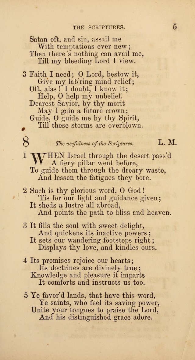 Hymns: selected and original, for public and  private worship (4th ed. 3rd rev. ed.) page 5