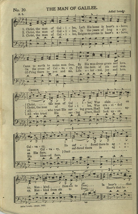 Hallelujahs: for Sunday Schools, Singing-Schools, Revivals, Conventions and General Use in Christian Work and Worship page 20