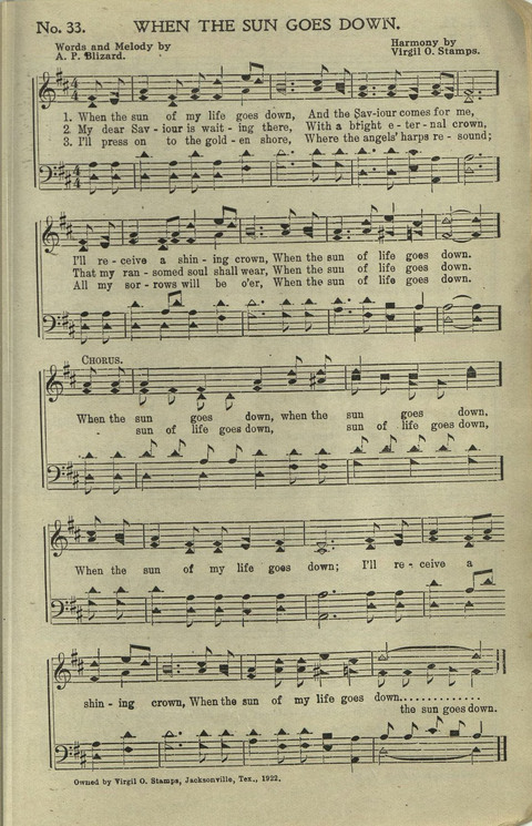 Hallelujahs: for Sunday Schools, Singing-Schools, Revivals, Conventions and General Use in Christian Work and Worship page 33